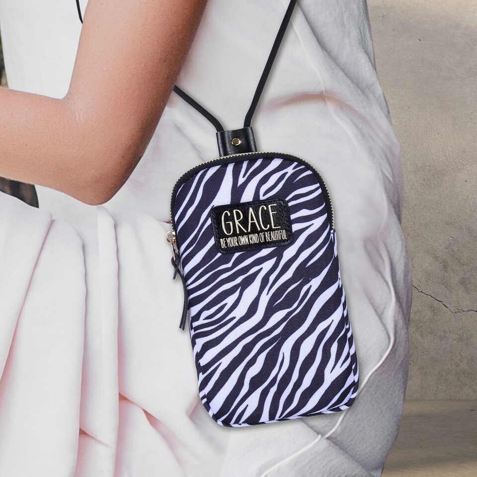 image 1 of Pre-personalised Phone Bag With Strap - Grace - Over 70 Titles Available