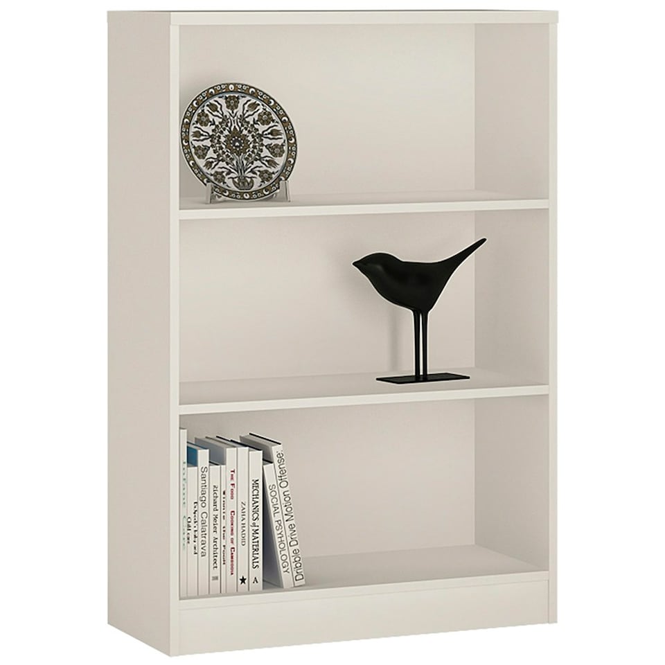 image 1 of 4 You Medium Wide Bookcase In Pearl White