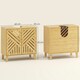 image 7 of HOMCOM Bamboo Bathroom Under Sink Cabinet with Adjustable Shelf, Natural Brown