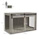 image 7 of PawHut Dog Crate Furniture with Removable Cushion - Walnut Brown