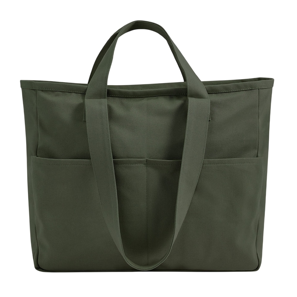 image 1 of Westford Mill Cargo Pocket Tote Bag | Green | Olive Green | One Size | 1