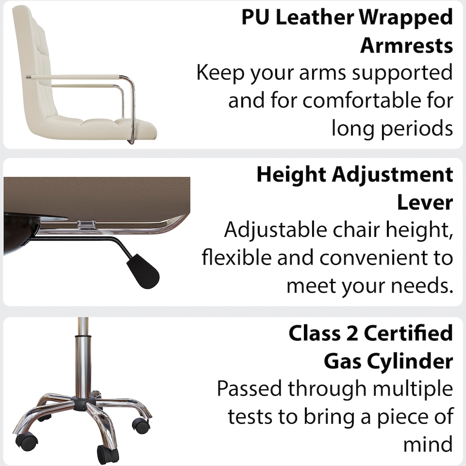 image 1 of Vida Designs Calbo Office Chair Computer Desk Table Chair, Beige