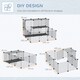 image 3 of PawHut 30 Pcs DIY Expandable Pet Cage Steel Bars w/ Doors Trays Plastic Corners