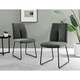 image 2 of Furniturebox 2x Halle Dark Grey Fabric Black Leg Dining Chairs