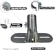 image 4 of Metal Broom Handle Support Bracket Heavy Duty Adjustable Brace for Push Brooms | Silver