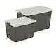 image 2 of 2 x 16L Grey Organic Multi Capacity Stackable Large Reinforced Storage Containers With Clip Lock Lids | Grey
