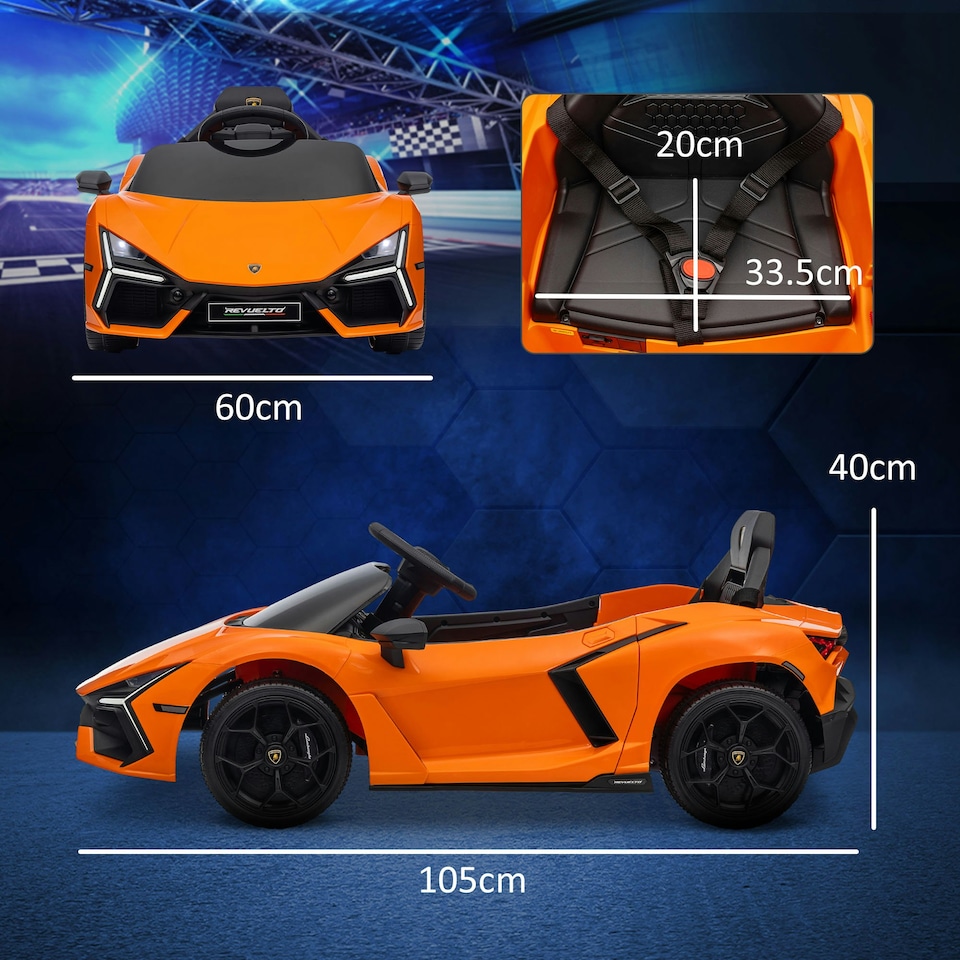 image 1 of AIYAPLAY Lamborghini Revuelto Licensed Ride On Car, with Suspension, Orange
