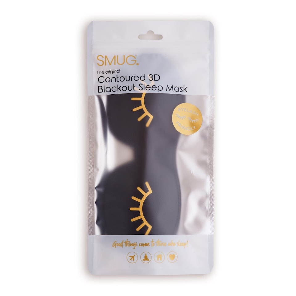 image 1 of SMUG Contoured 3D Blackout Sleep Mask - Wink Print, Black