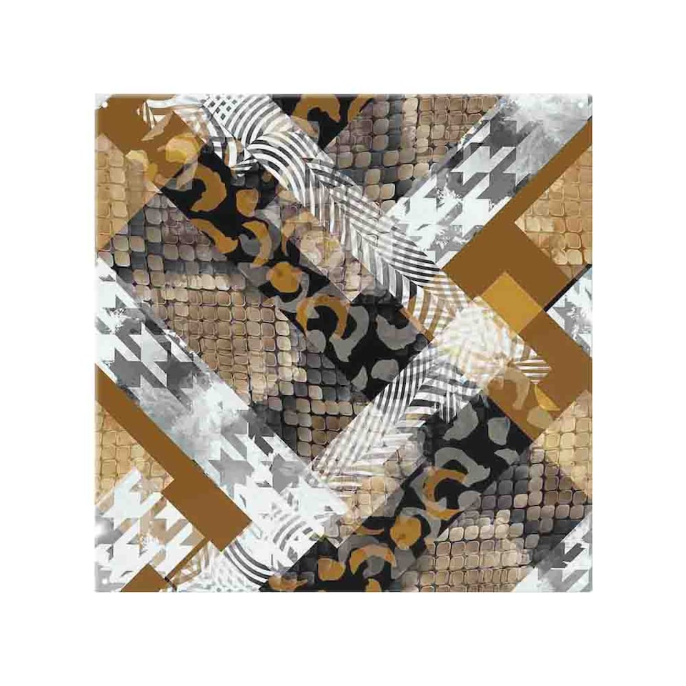 image 1 of Geometric Snake Skin & Patterns Splash Back | White