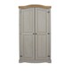 image 4 of Premium Corona 2 Door Wardrobe in Mexican Pine, Classic Design with Metal Hardware | Grey | Grey | One Size | 1