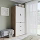 image 2 of 2 Door 3 Drawer Wardrobe with Hanging Rail - Modern Bedroom Storage Furniture | Brown | White Doors | One Size | 1
