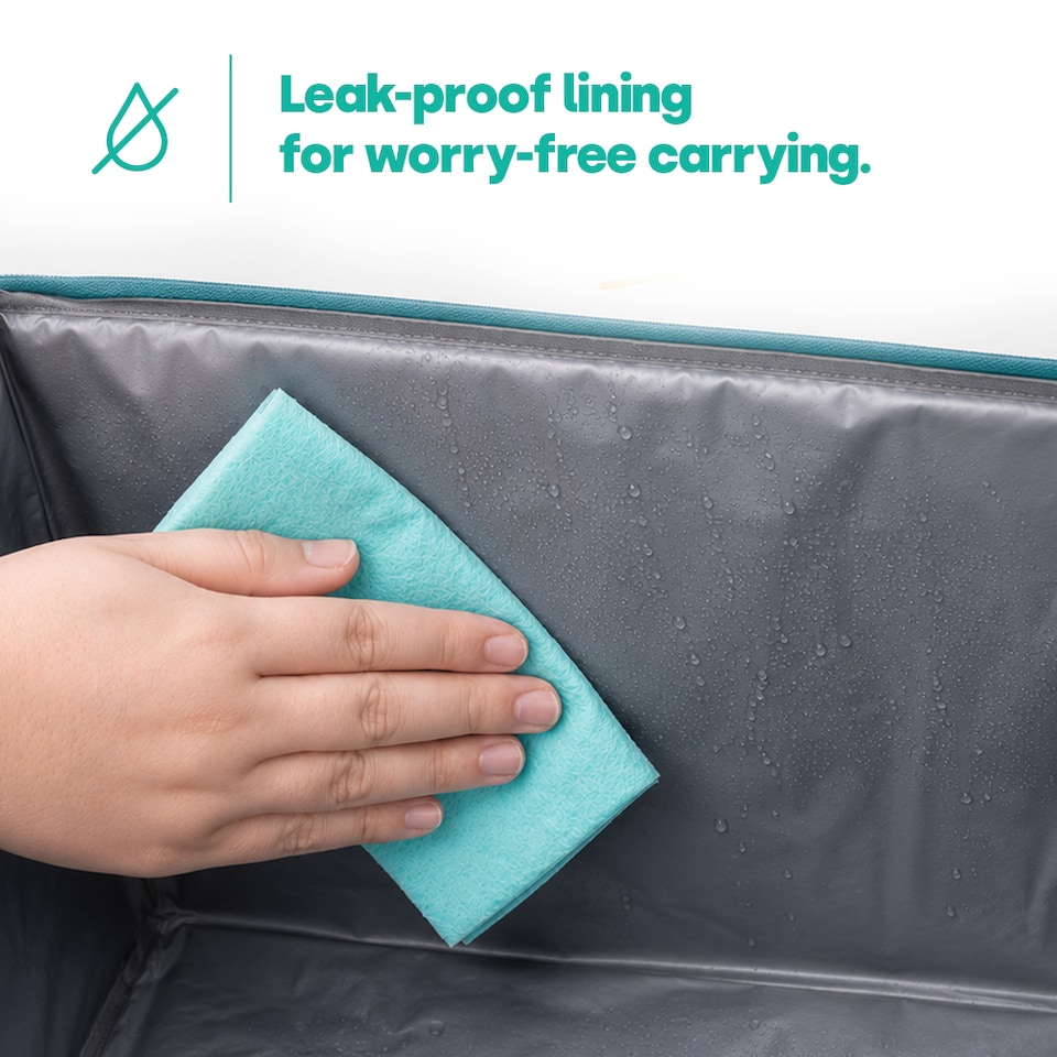 image 1 of LIVIVO 10L Cool Bag with BPA Free Ice Block Grey and Teal