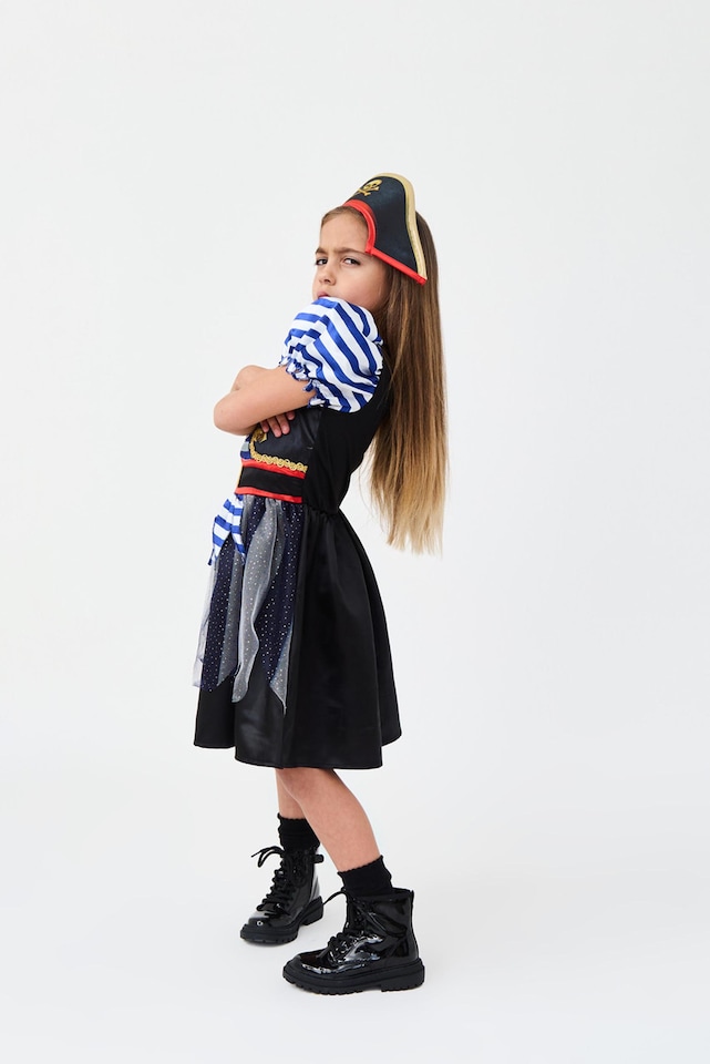 image 1 of Fearsome Pirate Girl Kids Costume - World Book Day, Dress-Up, and Role Play - Ages 3-10 | Multi | Multicoloured | 4-6 years