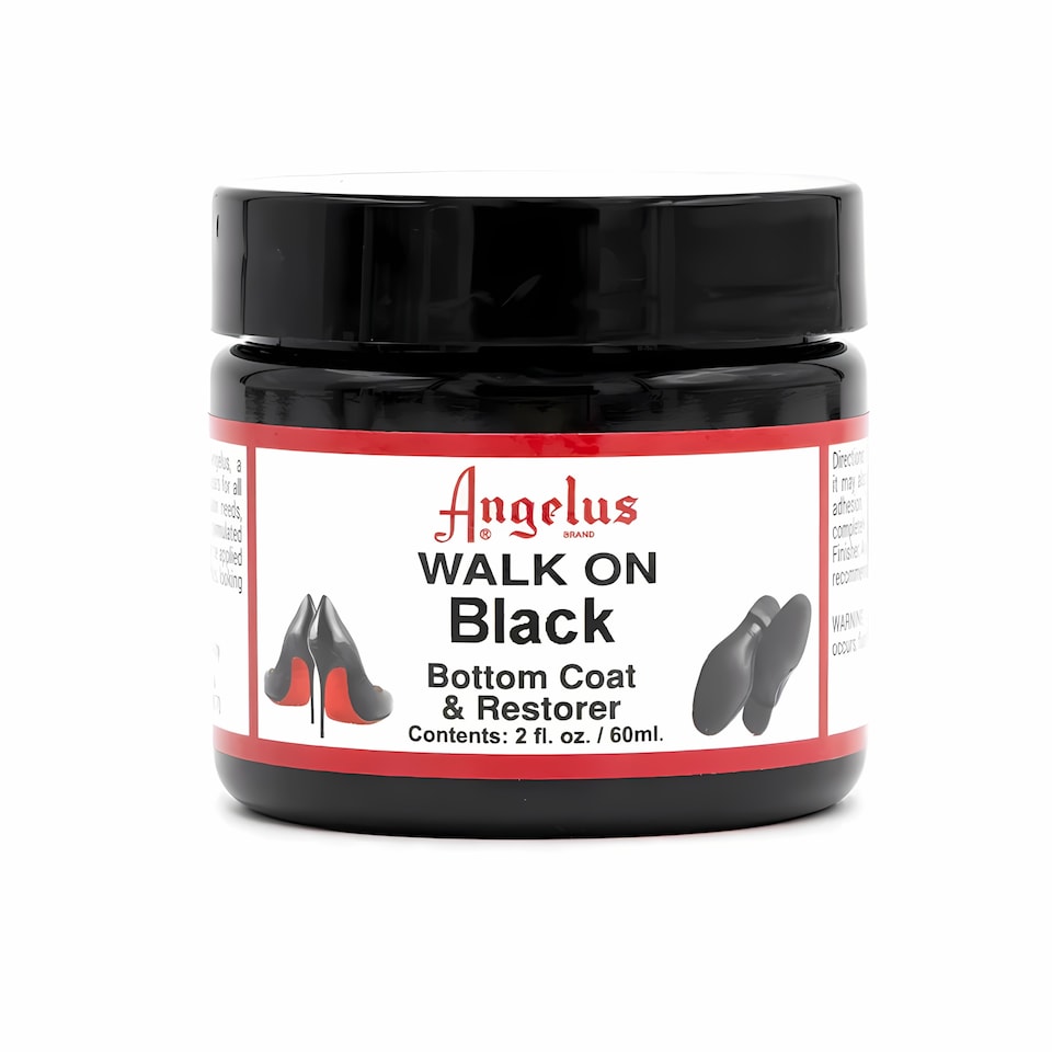 image 1 of Angelus Black Walk on Sole Paint - Refinishing for Fashion Footwear 2oz | Black