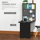image 4 of HOMCOM Multi-Functional Folding Wall-Mounted Drop-Leaf Table w/Chalkboard Shelf
