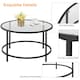 image 4 of Yaheetech  Tempered Glass Round Coffee Table
