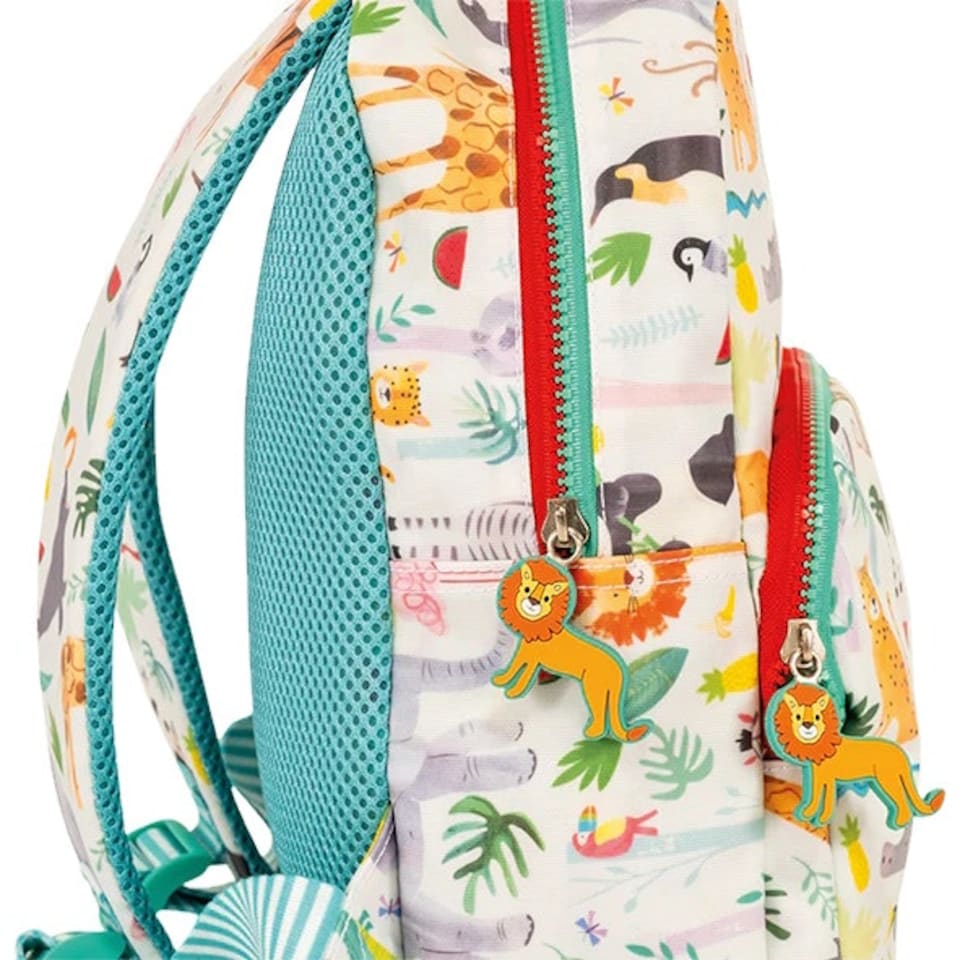 image 1 of Floss & Rock Children's Backpack - Jungle Animal | Multi