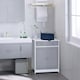 image 2 of kleankin Bathroom Floor Storage Cabinet w/ 2 Drawers Door Cupboard Grey White