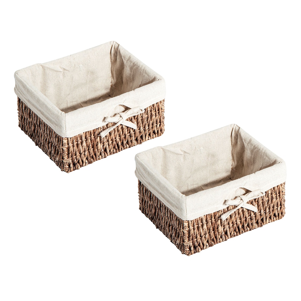 image 1 of HOMCOM Entryway Coat Rack Wall Mounted Shelf w 2 Corn Husk Baskets and Hooks, Brown