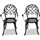 image 3 of Centurion Supports Prego 2-Large Garden and Patio Bistro Chairs with Armrests in Cast Aluminium Black