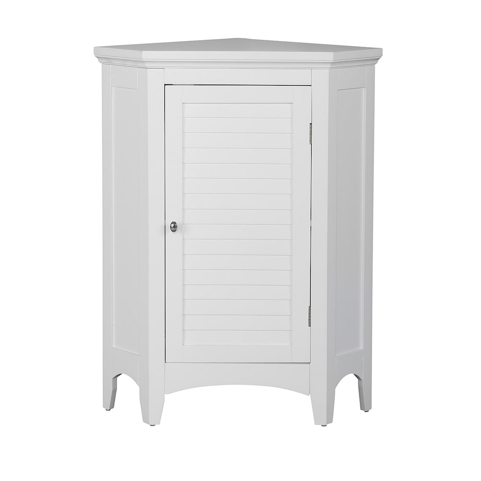 image 1 of Teamson Home Wooden Bathroom Corner Cabinet Standing White