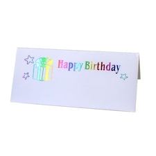 Happy Birthday Multi Coloured Foil Print Place Cards - Pack of 10