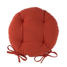 Harbour Housewares Round Garden Chair Seat Cushion - Paprika | Red | Paprika