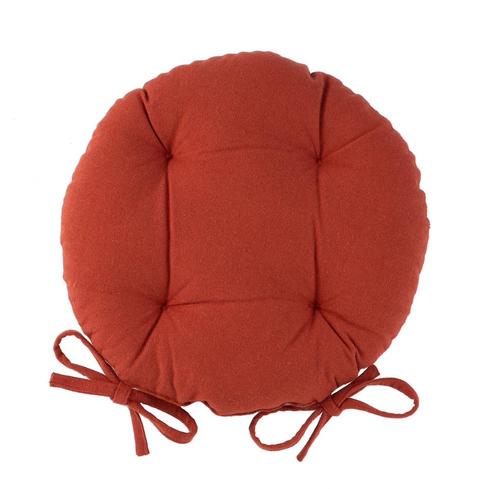 image 1 of Harbour Housewares Round Garden Chair Seat Cushion - Paprika | Red | Paprika