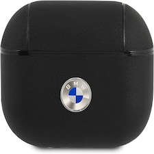 BMW Leather Cover with Silver Logo for Airpods 3 Black - BMA3SSLBK