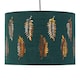 image 3 of First Choice Lighting Set of 2 Fern Dark Green Cut Out 30cm Pendant Lightshades Green | Gold