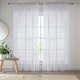 image 1 of Sheer White Plain Woven Voile Slot Top Curtain Panel Pair (55x108") 145x274cm