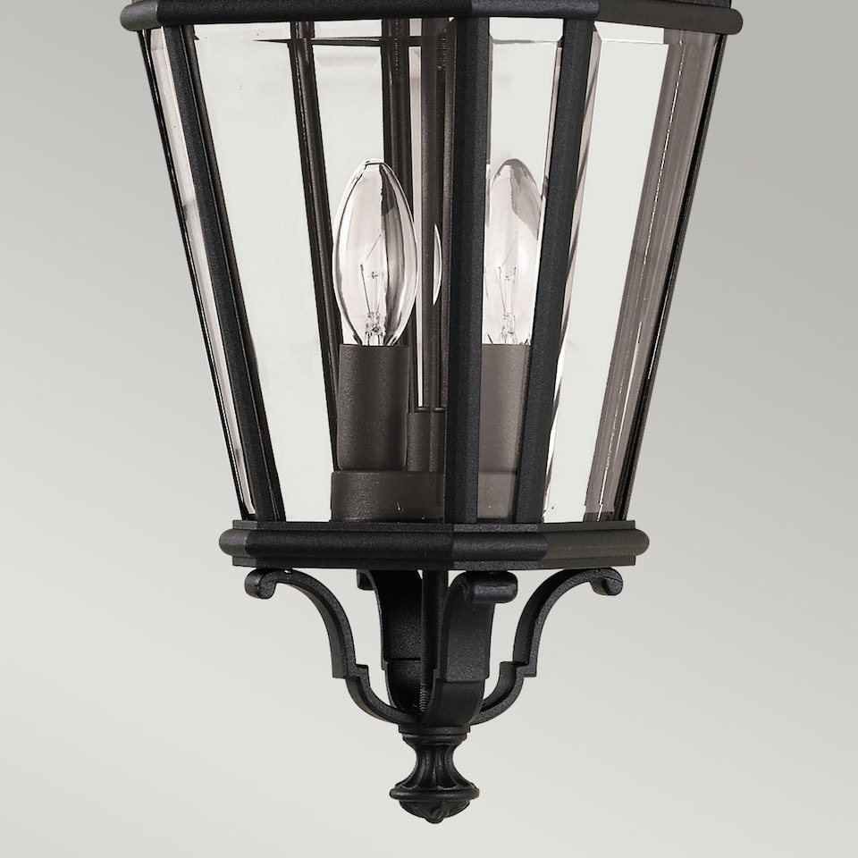 image 1 of Cotswold Lane 2 Light Medium Outdoor Ceiling Chain Lantern Black, E14