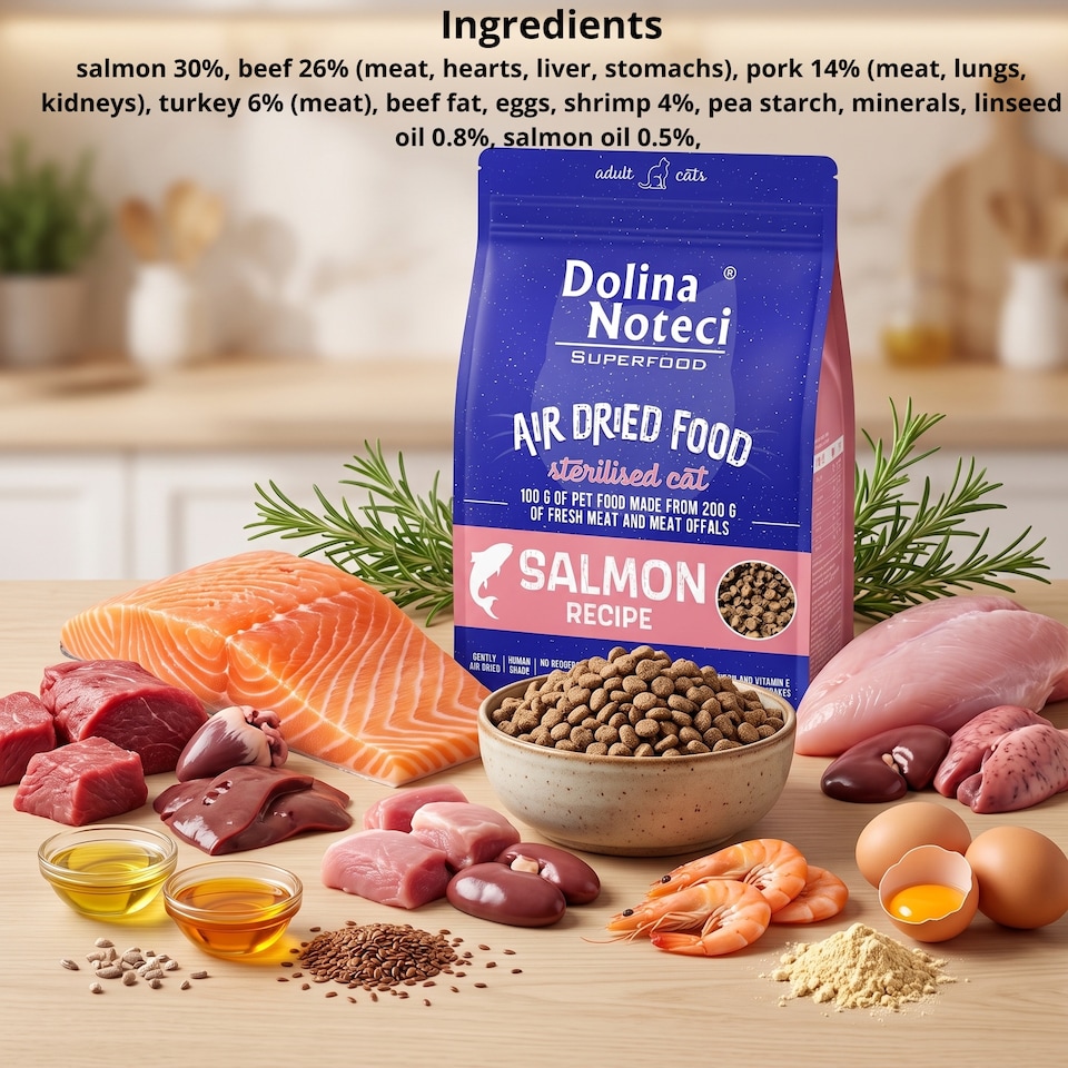 image 1 of Dolina Noteci Superfood Dried Cat Food for Sterilised Adult Cats Nutritious Grain Free Formula for Weight Management 1kg Bag x1