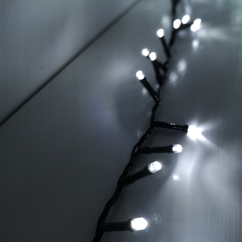 image 1 of 2000 LED 50m Indoor Outdoor Christmas Multi Function Mains Operated String Lights with Timer in Cool White