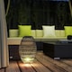 image 2 of Outsunny Rattan Solar Lamp, Auto On/Off Garden Lantern, Grey Grey
