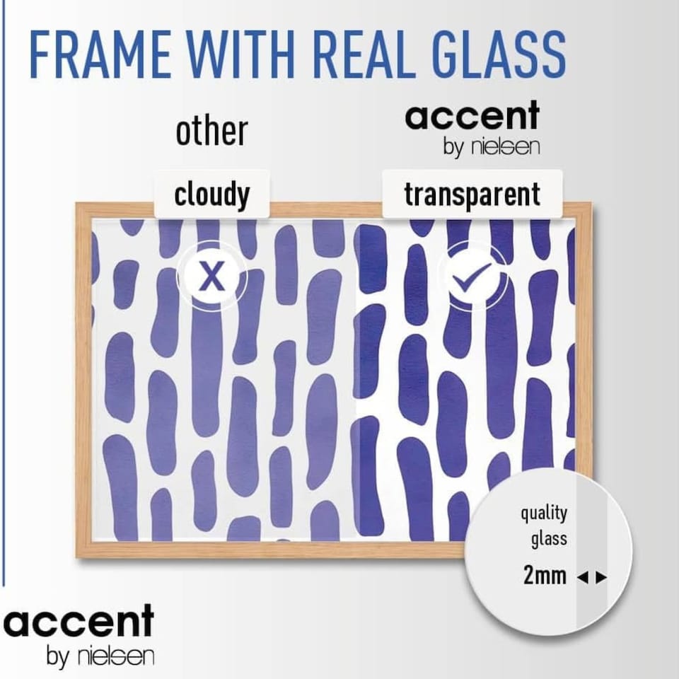 image 1 of Accent by Nielsen Scandic Wooden Picture Frame - Real Glass - Oak Finish - 30cm x 40cm