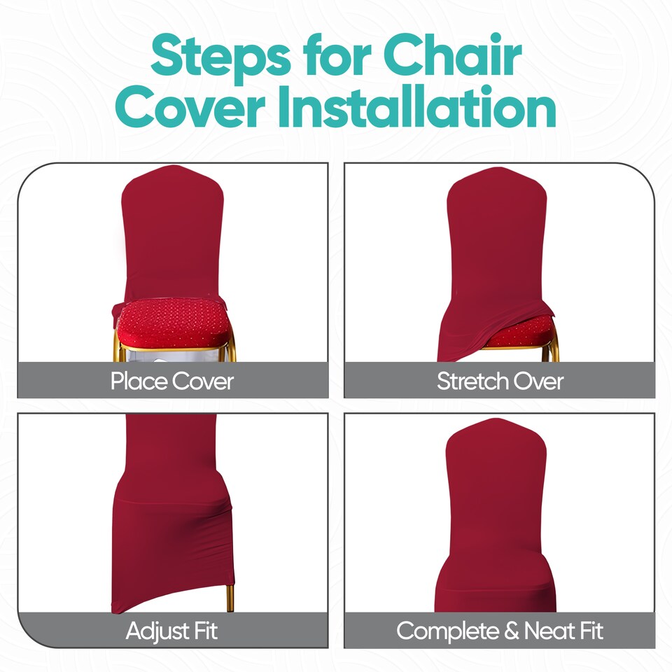 image 1 of Chair Cover Spandex Polyester Stretch, Flat Dining Slipcovers - 1pc