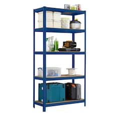 XL 5 Tier Large Steel Shelf Shelving Blue Blue