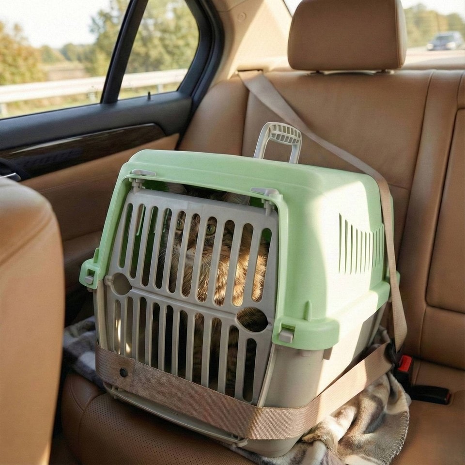 image 1 of Transportini Pet Carrier Travel Crate Cat Dog Cage Portable Box Pastel | Green | Pastel Green | Small | 1