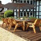 image 1 of Eight Seater Rectangular Table Set with Cushions - W340 x D216 x H98 - Fully Assembled - Grey