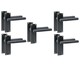 image 1 of Golden Grace 5 Pairs Victorian Knurled Diamond Cut T-Bar Interior Door Handle on Backplate Matt Black - 150mm x 40mm