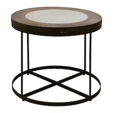 Interiors by Premier Modern Side Table With Latticed Base, Practical Wooden Round Table For Outdoor Patio,  Black Bedside Table Black