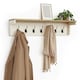 image 1 of VonHaus Coat Hooks Wall Mounted with Shelf and 7 Double Hooks Cream | One Size
