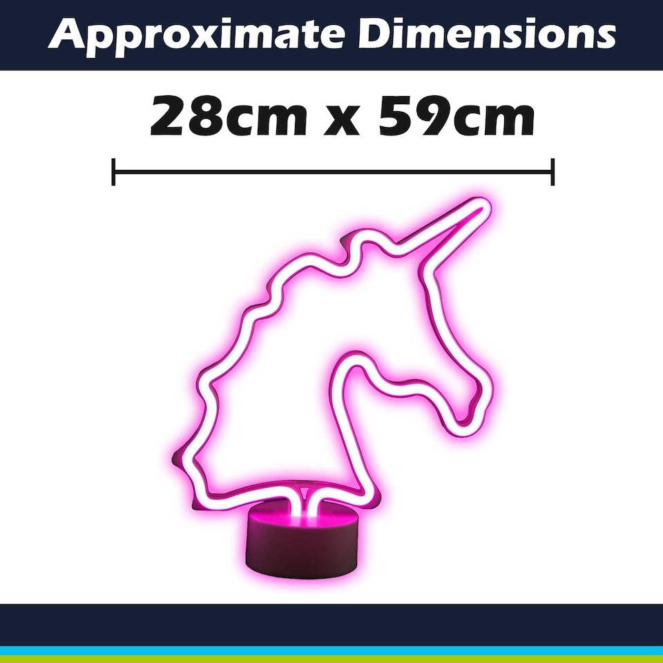 image 1 of PMS Unicorn Neon Light Battery Powered Multi-coloured - 28cm x 59cm