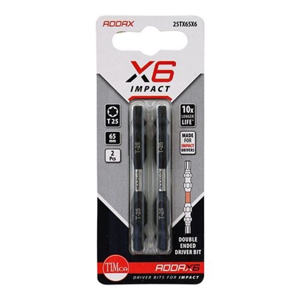 image 1 of Timco - Impact Driver Bits - TX - Double Ended (Size TX25 x 65 - 2 Pieces)