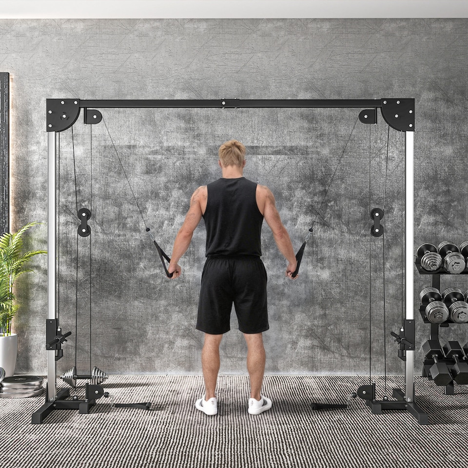 image 1 of SPORTNOW Cable Crossover Machine for Full Body Strength Training