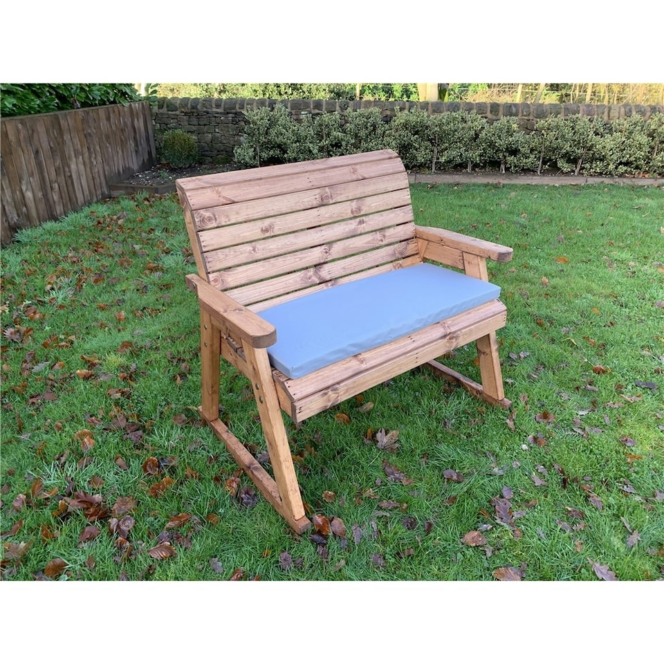 image 1 of Deluxe Rocker Bench With 1 x Bench Cushion Grey, 1 x Scatter Cushion Grey, 1 x Standard Cover