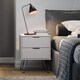 image 1 of Augusta 2 Drawer Bedside Table - Modern Industrial Style Nightstand for Bedrooms | Grey | Grey | One Size | 1