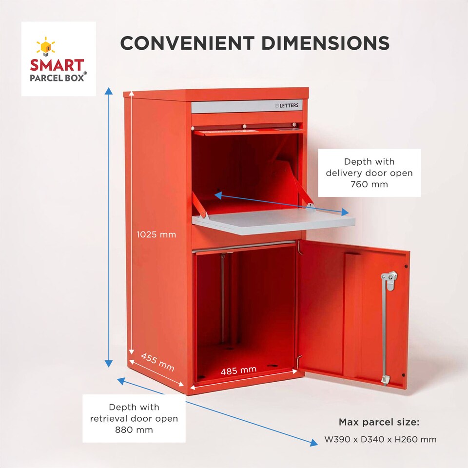 image 1 of SMART PARCEL BOX® Extra Large Front & Rear Access | Red | 1