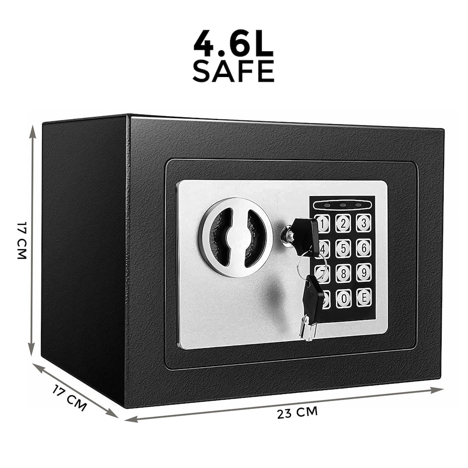 image 1 of Secure Digital Steel Safe High Security Electronic Home Office Money Safety Box, Black
